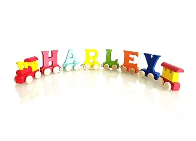 Wooden Personalised Train Alphabet Letters Names For Birthday Christening Gift • £6.50