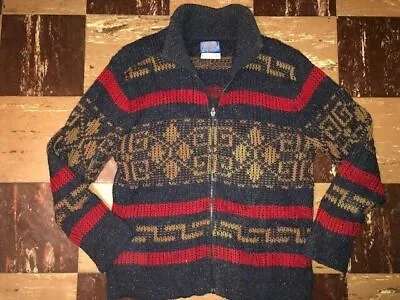 WESTERLEY Vtg 1980s Pendleton High Grade Western COWICHAN Sweater Big Lebowski M • $427.27