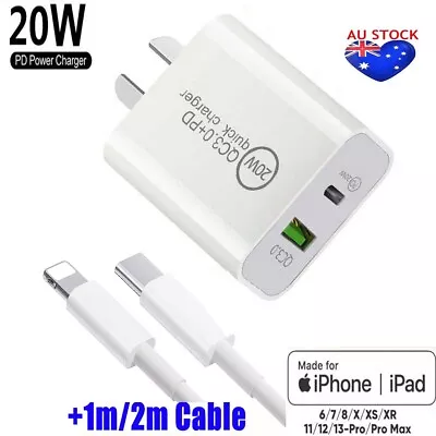 For IPhone 15/14/13/Pro/12/11/iPad PD 20W Type-C Wall Fast Charger Power Adapter • $15.89