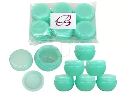 6 Pieces 10 Gram/10ml Green Round Frosted Sample Jars With Inner Liner And Lid • $5.69