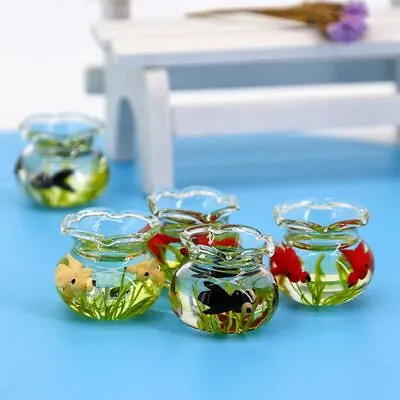 1:12 Scale Dollhouse Miniatures Clear Fish Tanks Aquariums Living Room Ornament • $8.51