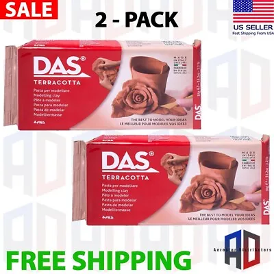 DAS Air-Dry Clay 2.2lb Terra Cotta Air Dry Sculpting And Modeling Clay (2 Pack) • $23.97