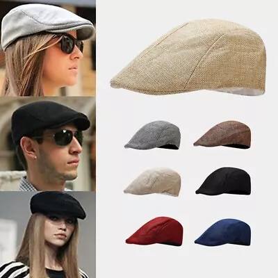 £3.99 • Buy Mens Flat Cap Gatsby Tweed Baker Boys Hat Herringbone Newsboy Cap One Size Hats