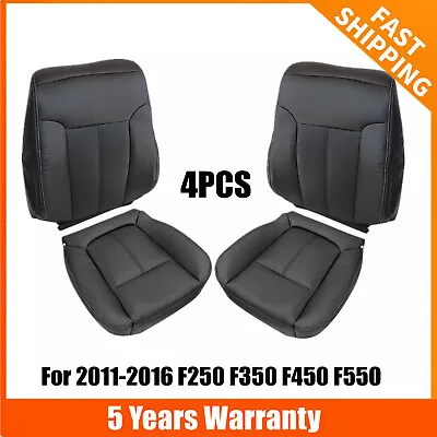 Driver & Passenger Side Leather AC Seat Cover Black For 2011-2016 Ford F250 F350 • $108.29