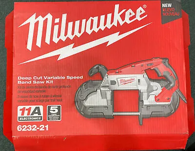 Milwaukee 6232-21 Corded 120V AC 11 Amp Deep Cut Variable Speed Band Saw Kit NEW • $300