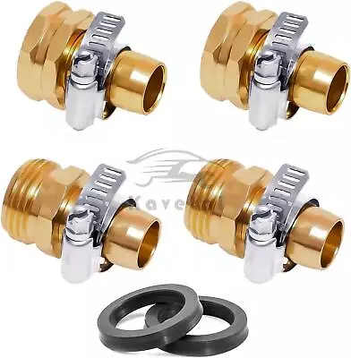 3/4  5/8  Garden Mender End Repair Kit Water Hose Male Female Connector W/ Clamp • $6.99