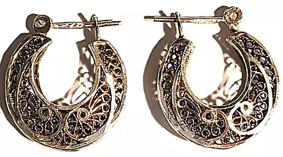 Vintage Sterling Silver Floral Pierced Earrings~signed: 925 • $24.99