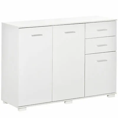 £99.99 • Buy HOMCOM High Gloss Modern Storage Cabinet Home Organisation W/2 Cabinet&Drawer