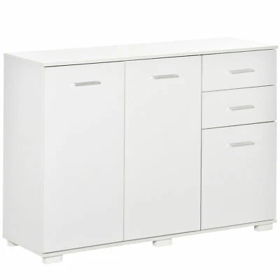 £89.99 • Buy HOMCOM High Gloss Modern Storage Cabinet Home Organisation W/2 Cabinet&Drawer