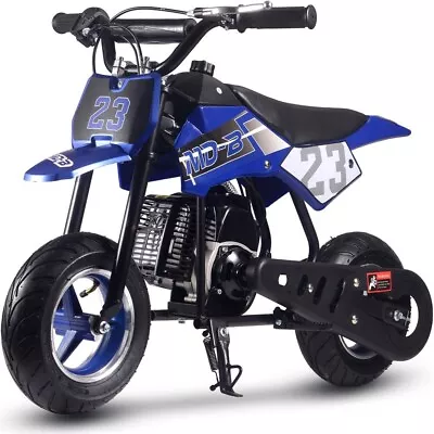 MotoTec DB-02 50cc 2-Stroke Kids Supermoto Gas Dirt Bike Blue Age 13+ Off Road ✅ • $299