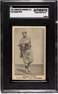 1921 American Caramel Co. (Series Of 80) Babe Ruth SGC A • $25300