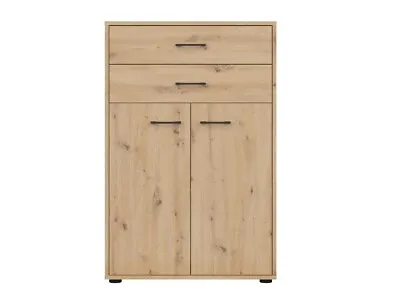 Storage Shelving Unit 2 Doors 2 Drawers Shelves Tall Artisan Oak Effect Space • £219.95