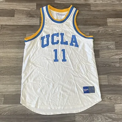 Vintage Reebok UCLA Bruins Basketball Jersey Men’s Large White Blue Yellow #11   • $50