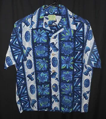 Hawaiian Shirt Ui-Maikai Vintage Cotton Aloha Surf Beach Luau Pool Tiki Party M • $48