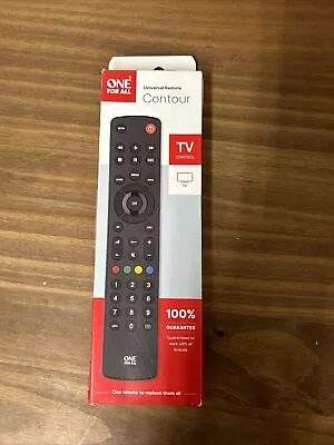 One For All URC1210 Contour TV Universal Remote Control - Black • £4.25