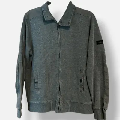 Ben Sherman Heritage Knit Jacket With Twill Elbow Patches In Gray Size Medium • $28