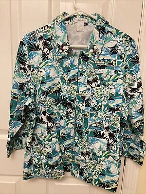 Palm Island Clothing Co. Women’s Stretch Cotton Tropical Jean Jacket Embellished • $19.99