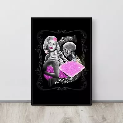 Marilyn Monroe Gangster Art Print Framed Glittered Pink • $16.99