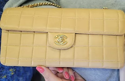  Chanel  24K Gold Plated Chocolate Bar Shoulder/clutch Bag • $2499