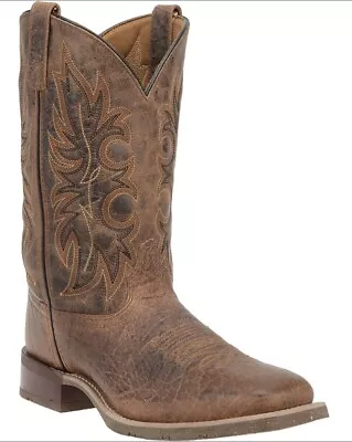 Laredo Mens Rust Cowboy Boots Leather Square Toe Rancher Approved Size 15 D • $129.99