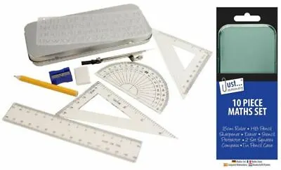 £2.99 • Buy Compact Maths Geometry Set With Compass Ruler Protractor Square Sharpener(6822)