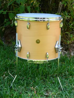 GRETSCH USA CUSTOM 16  FLOOR TOM In SATIN NATURAL For YOUR DRUM SET TODAY! I854 • $1124.95