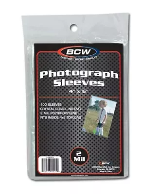 Pack Of 100 BCW 4x6 Photo 2 Mil Soft Poly Sleeves Protectors 4 X 6 Sheets Covers • $8.29