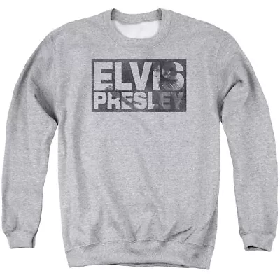 Elvis Presley Block Letter Crewneck Sweatshirt Licensed Music King Sport Gray • $24.49