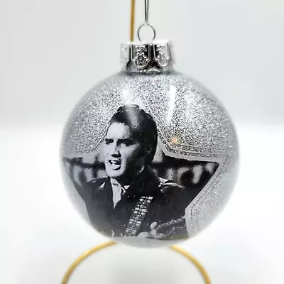 Elvis Presley Kurt S. Adler Christmas Ornament Ball Silver Glitter Decoration • $18.25