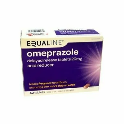 New Sealed Equaline Omeprazole 20 Mg 42 Tablets Acid Reducer 1/25 Free Ship Usa • $13.88