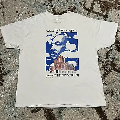 Vintage MLK Martin Luther King Jr Ebenezer Baptist Church Shirt Size XL 90s  • $25