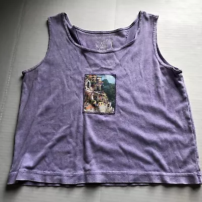 Michael Leu Collection Purple City Scene Summer Tank Top OS A2463 • $14