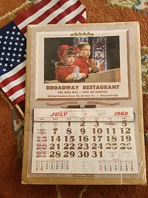 VTG 1969 BROADWAY RESTAURANT Advertising Calendar Red Lion Pa. SysteMentry  • $19.99