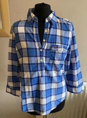 £12.99 • Buy Hollister Blue Checked Tie Back Shirt Womens Size L
