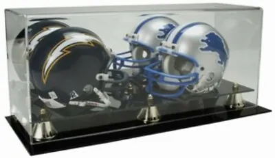 Nfl Football Double Mini Riddell Helmet Uv Acrylic Mirror Back Display Case • $31.90