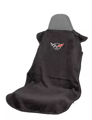 1 - Seat Armour Seat Protector Cover/Towel With C5 Corvette Logo - Black • $38.95