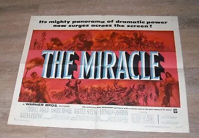 1959 The MIRACLE MOVIE POSTER 22 X 28 Inches CARROLL BAKER ROGER MOORE • $9.99