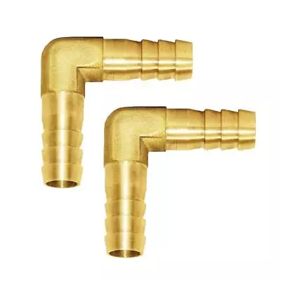 2PCS 5/16 8mm Hose ID/Hose Barb 90 Degree L Right Angle Elbow Barbed Brass F • $11.73
