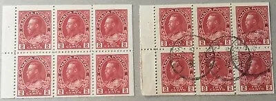 CANADA STAMPS 1912 BOOKLET PANES X 2 Sc106a/Sg201a (1xMNH & 1xUsed) • £12.99