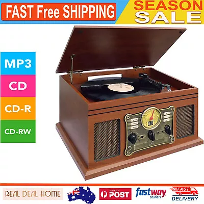 $175.98 • Buy Bluetooth Turntable LP Vinyl Record Player Recorder AUX MP3 CD Cassette RETRO