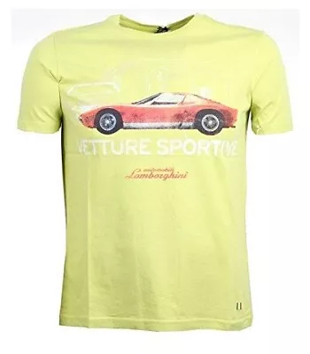 GENUINE Lamborghini Automobili Vetture Sportive Lime Cotton T-Shirt MEDIUM LT40 • £12.95