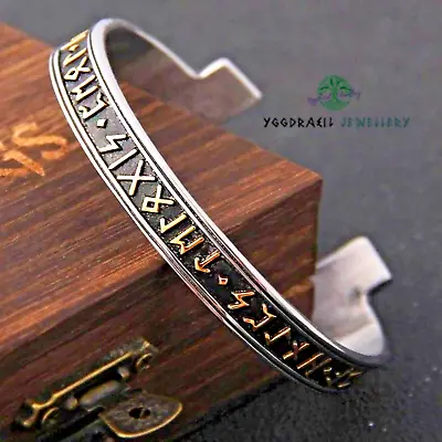 Stainless Steel Viking Runes Bracelet Viking Rune Bracelet Viking Armring • £8.95