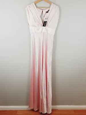 PRINCESS CHARLOTTE By Charlie Brown Womens Size 10 Pink Satin Dress NEW RRP$399 • $120