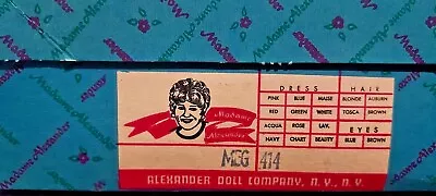 Madame Alexander Doll Meg #414 In Original Box Tags 1980's 8  Vintage • $27.90