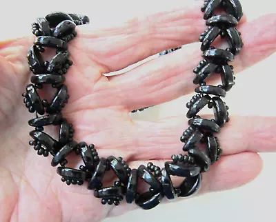 Vintage Black  Beaded Necklace 16  • $22.99