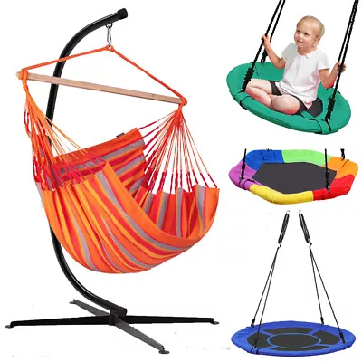 £16.93 • Buy Comfort Hammock Chair Hanging Swing Seat Swinging Indoor Garden Patio Camping UK