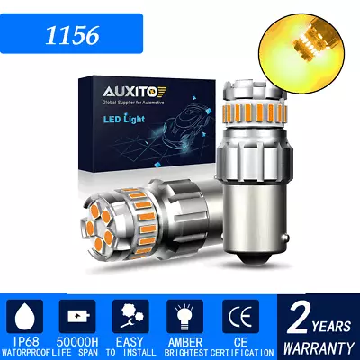 AUXITO BA15S 1156 Amber LED Turn Signal Light Bulb Error Free Anti Hyper Flash D • $14.99