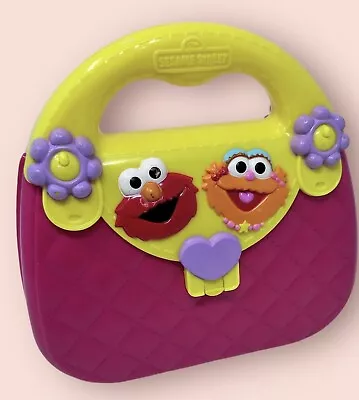 Vintage Sesame Street Elmo & Zoe Pink Hard Shell Quilted Purse Mattel • $10