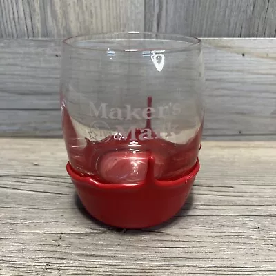 MAKERS MARK Whiskey 6 Oz Round Red Wax Bottom Bourbon Glasses Old Fashioned • $9.95