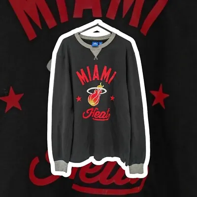 Adidas Originals Miami Heat NBA Lightweight Long Sleeve Top Black Size S • £14.99